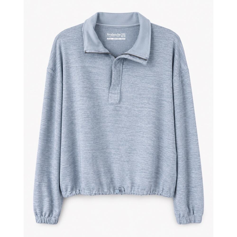Avalanche Outdoor Supply Company Womens Large Blue 1/4 Zip Cropped Pullover